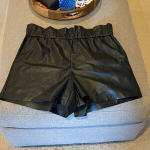 Express Black High Waist Faux Leather Shorts